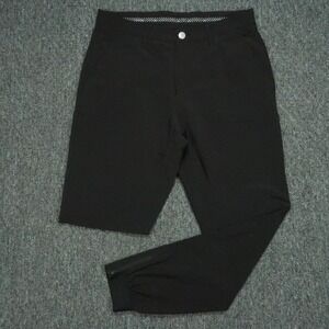 Primo Golf Pants Men 32 Regular Black Performance Jogger Stretch Ankle Zip 32x30